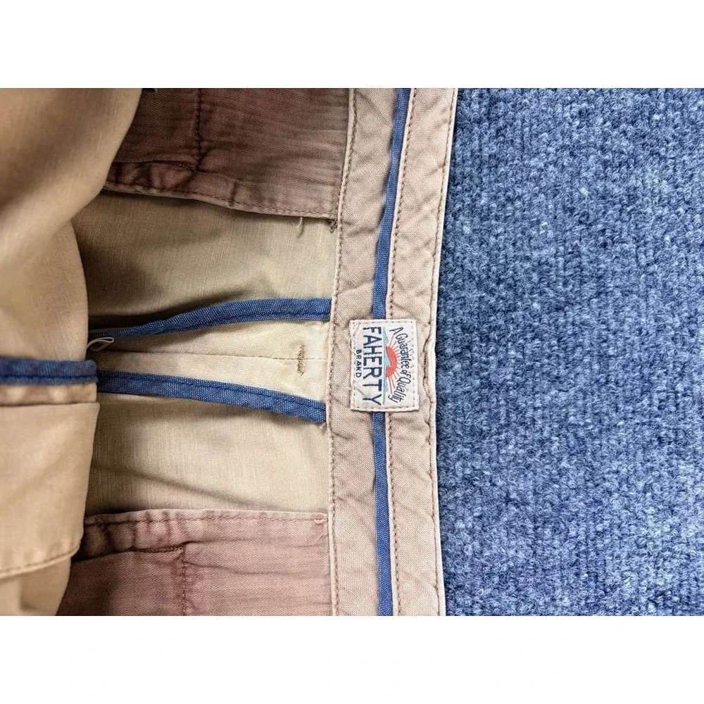 Faherty Shorts Mens 40 Khaki Brown Stretch Chino Performance 9